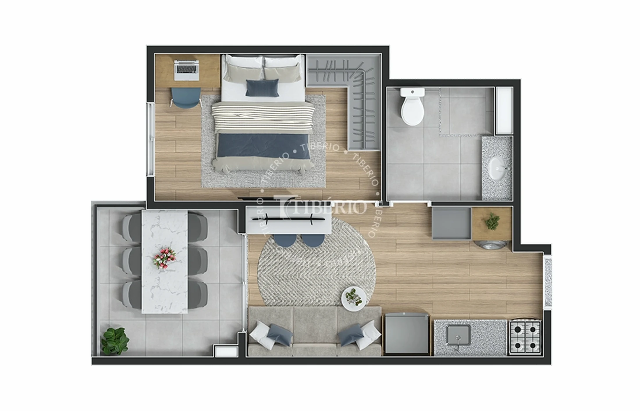 Planta 02 - 1 dorm 33,62m²