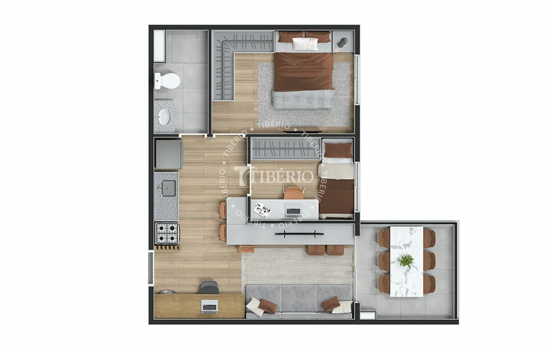 Planta 08 - 2 dorm 42,52m²