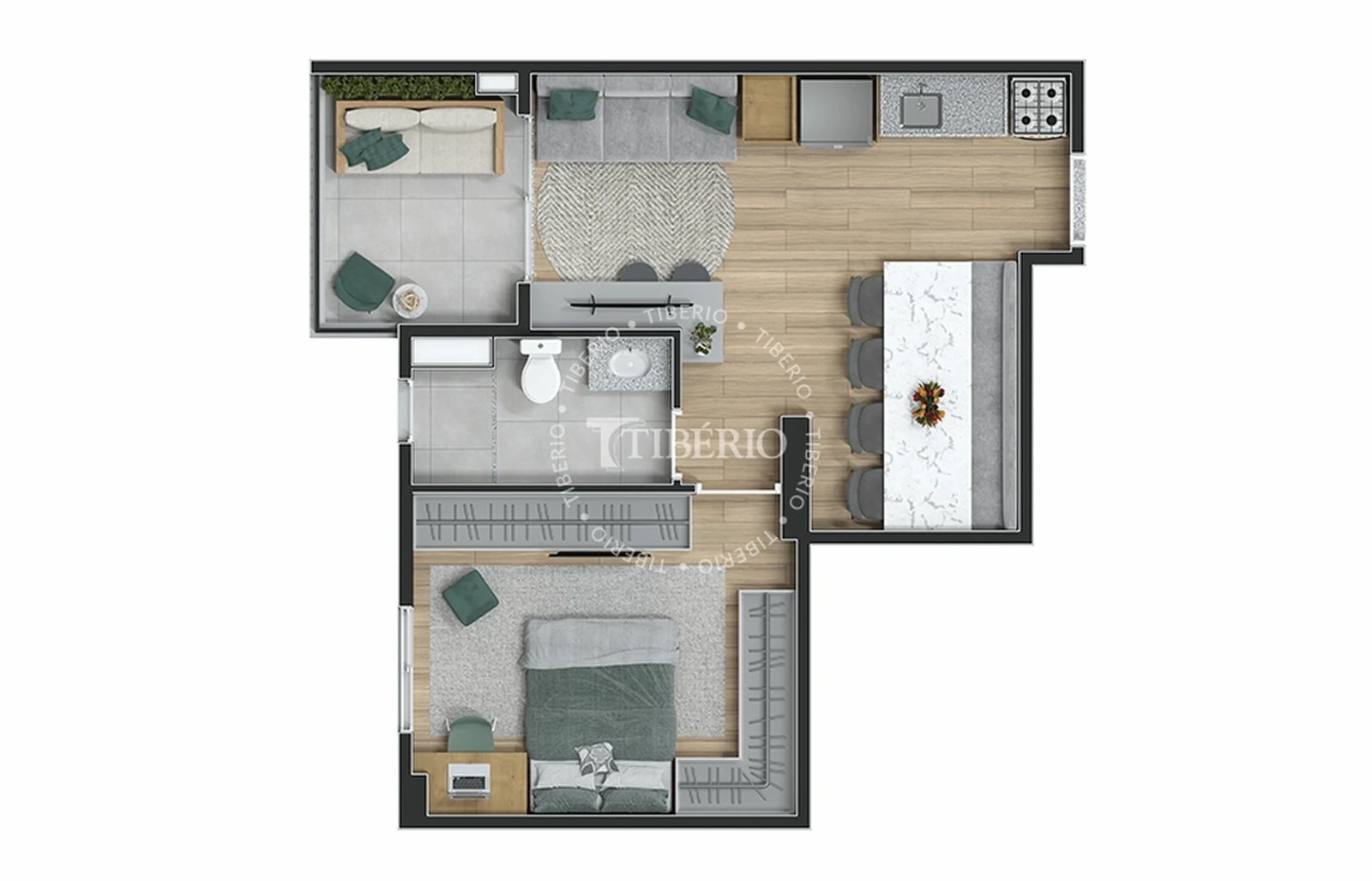 Planta 07 - 1 dorm 42,16m²