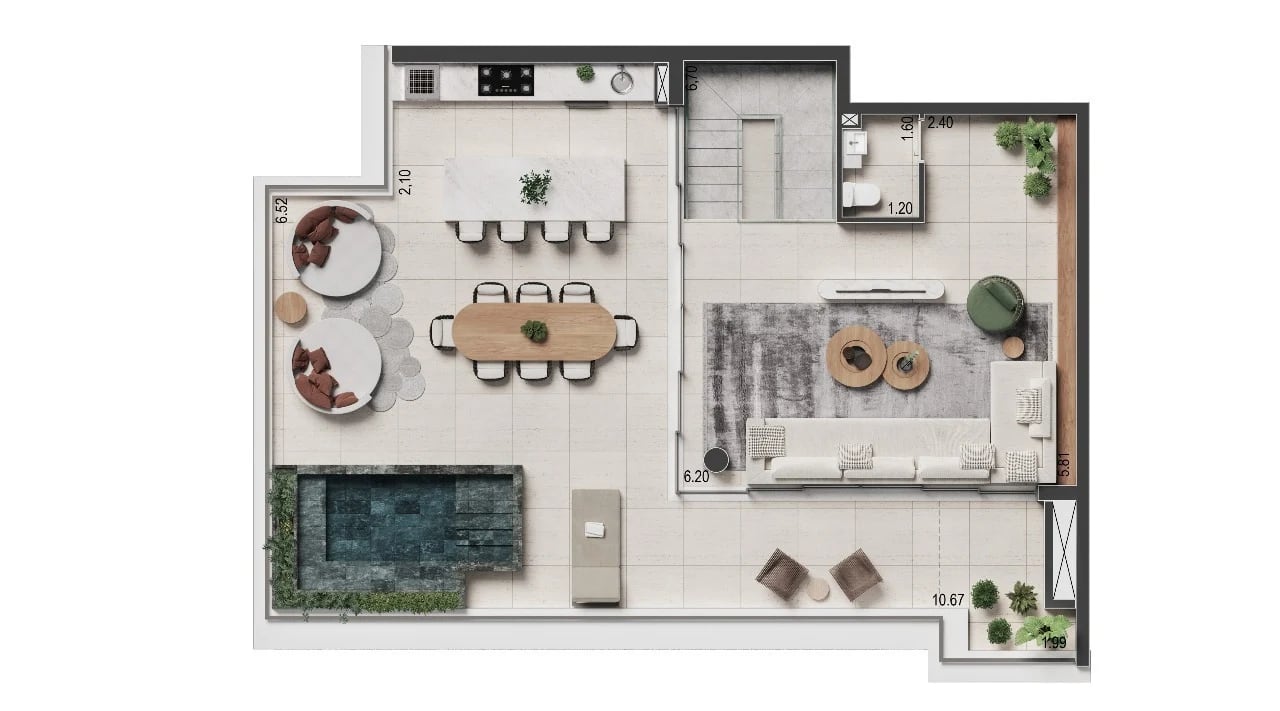 Planta 07 - 3 dorm 219m² - cobertura duplex - superior
