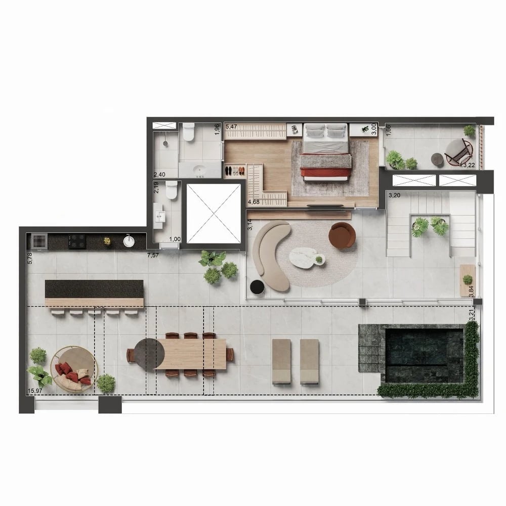 Planta 09 - 4 dorm 280m² - cobertura duplex - superior