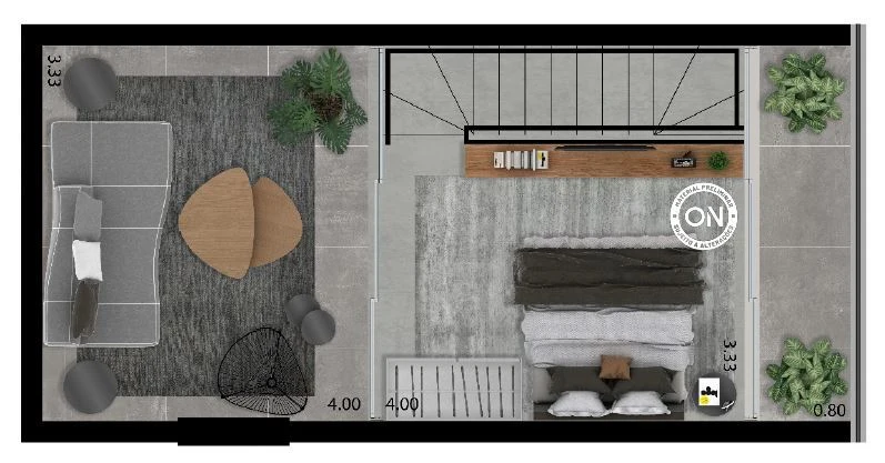 Planta 06 - 1 dorm 40m² - duplex superior