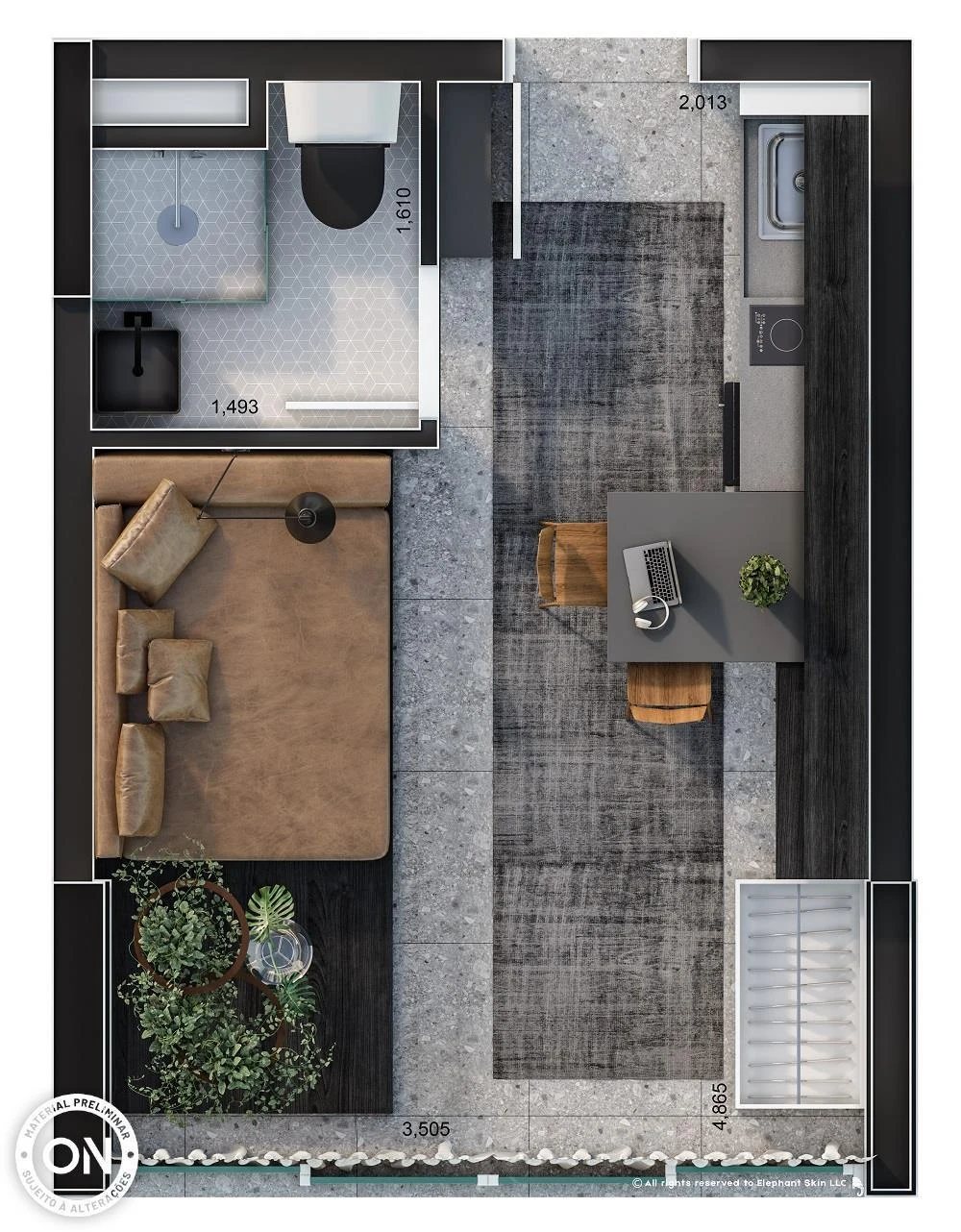Planta 03 - 20m² - studio - opção