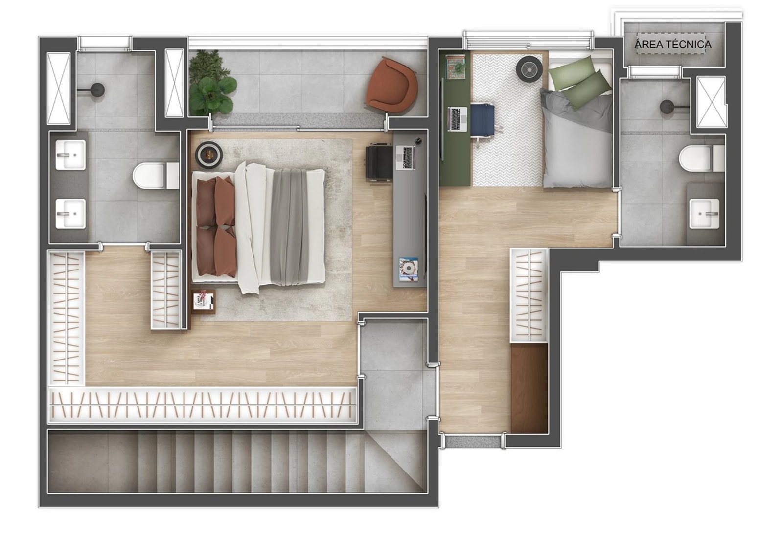 Planta 05 - 3 dorm 118m² - duplex - superior
