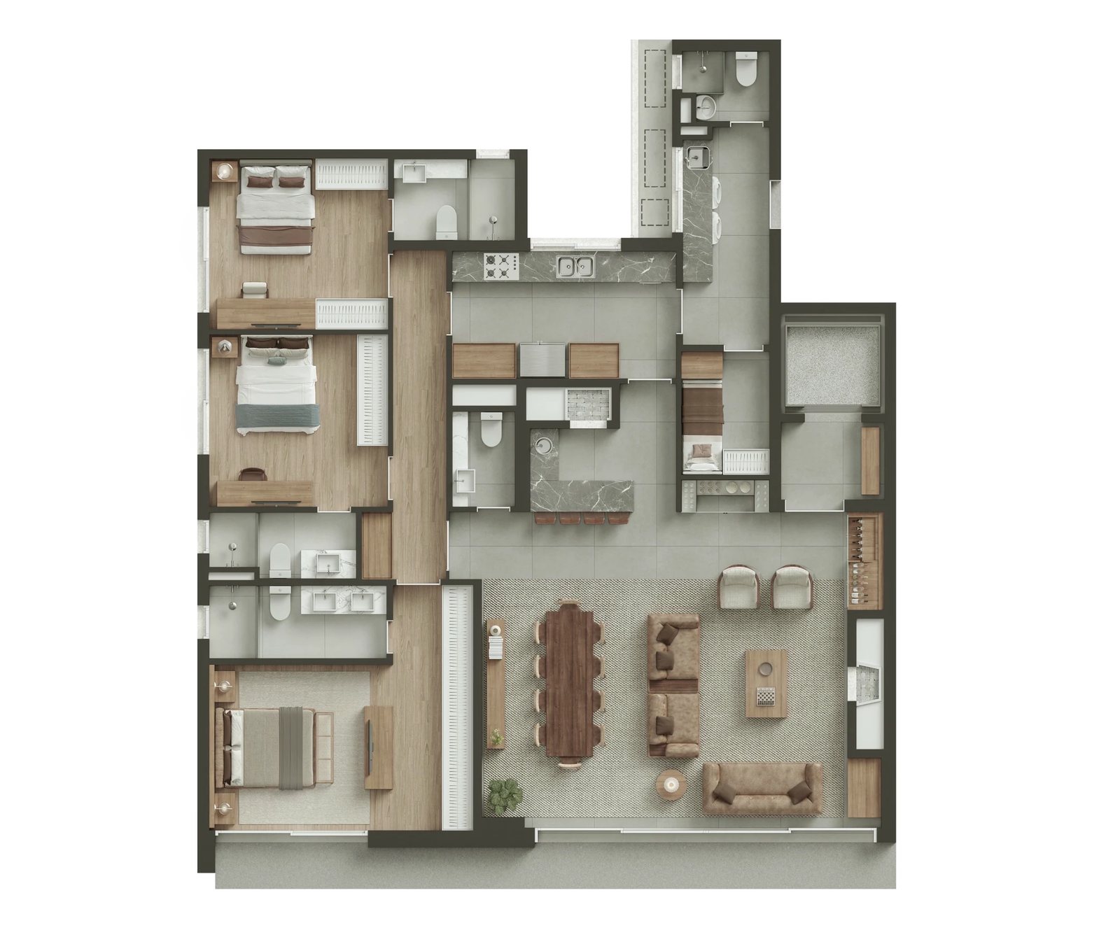 Planta 08 - 3 dorm 170,91m² - opção 03