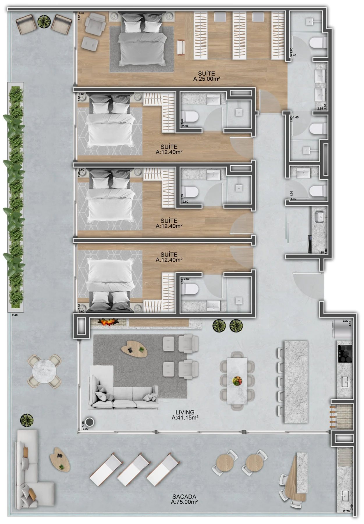 Planta 11 - 4 dorm 226m²