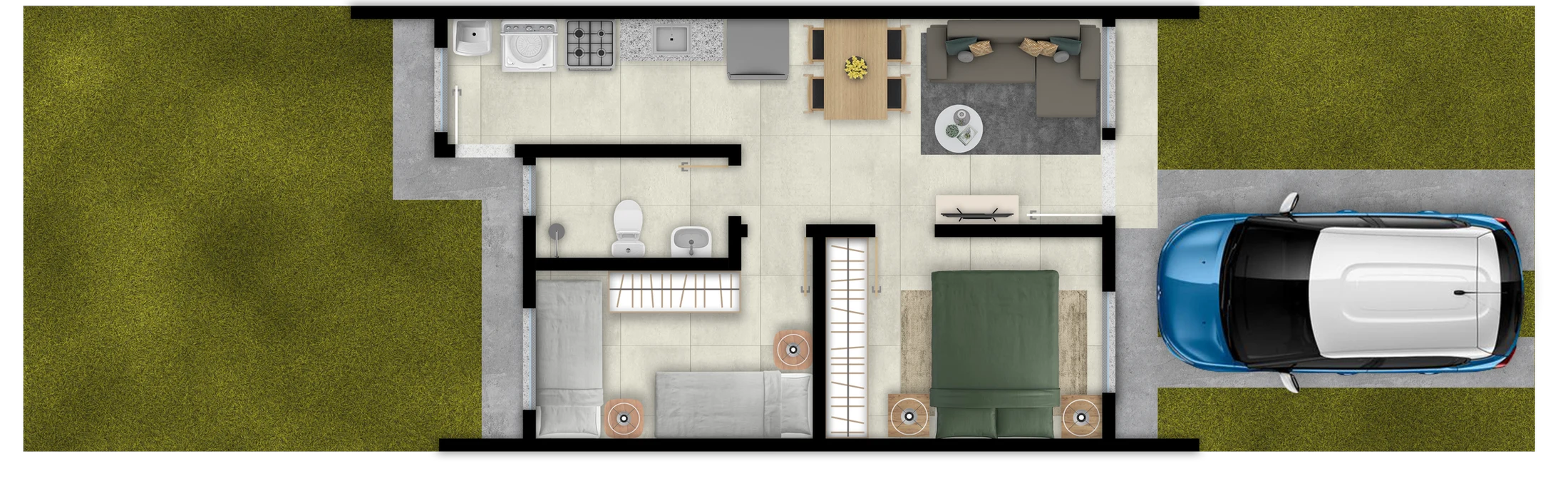 Planta 02 - 2 dorm 40,58m²