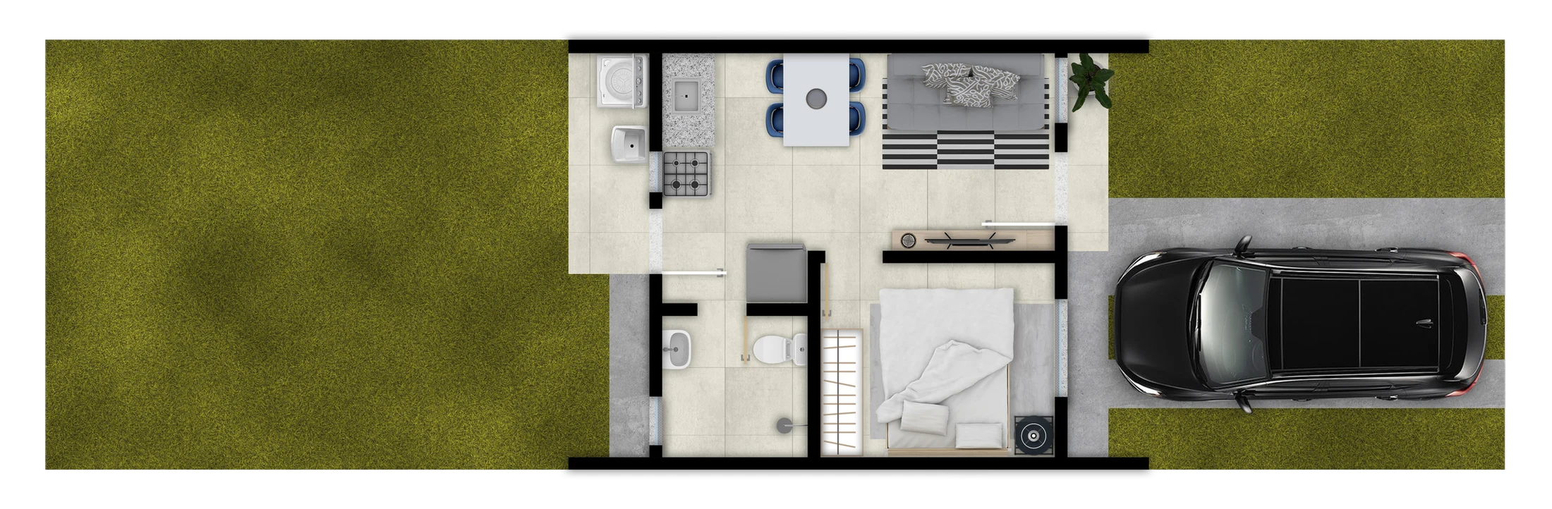 Planta 01 - 1 dorm 31,58m²