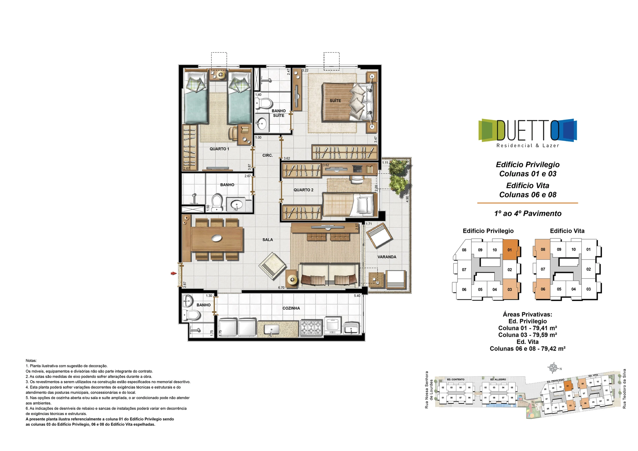 Planta 10 - 3 dorm 79 42m²
