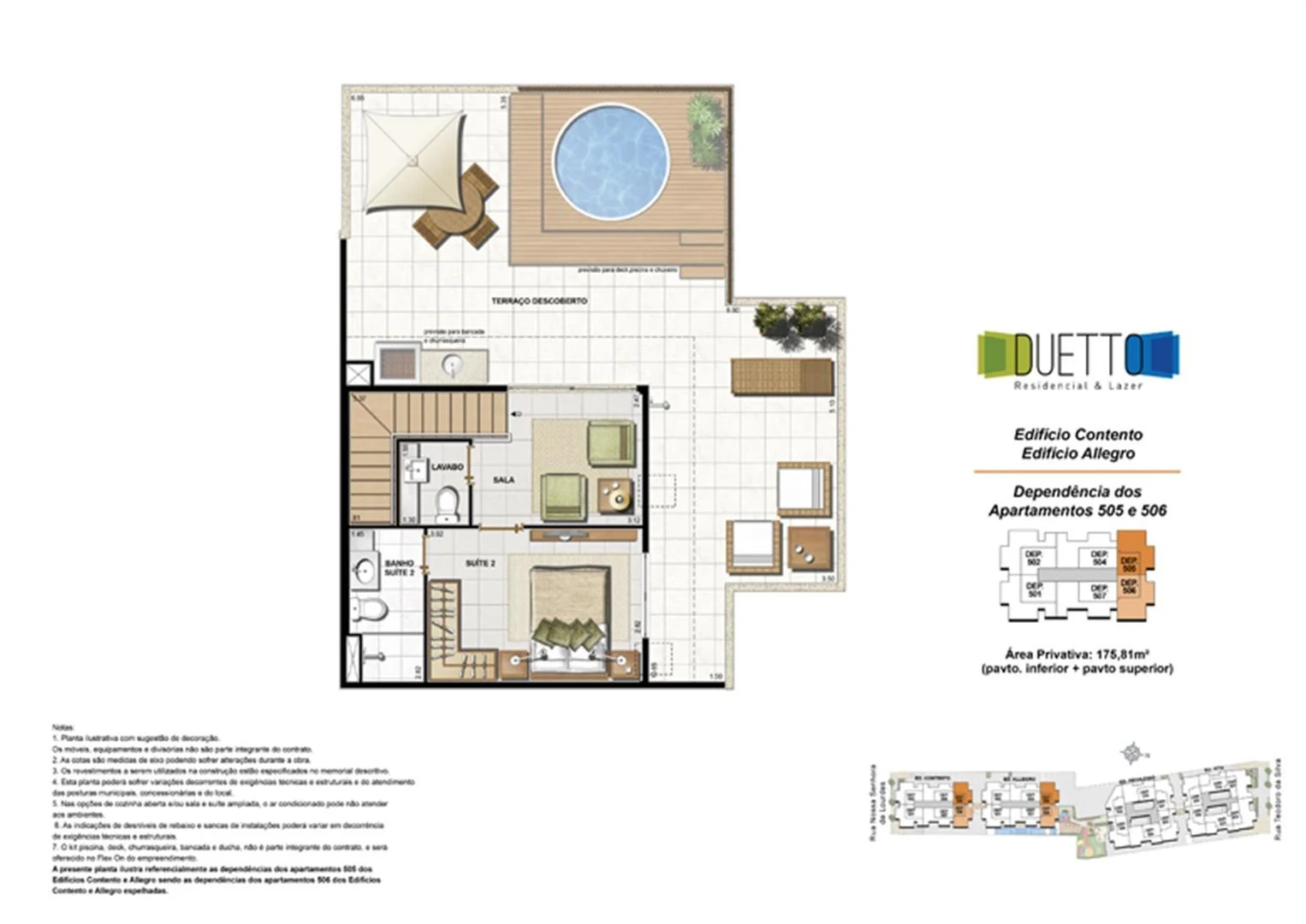 Planta 07 - 3 dorm 175 81m² - cobertura