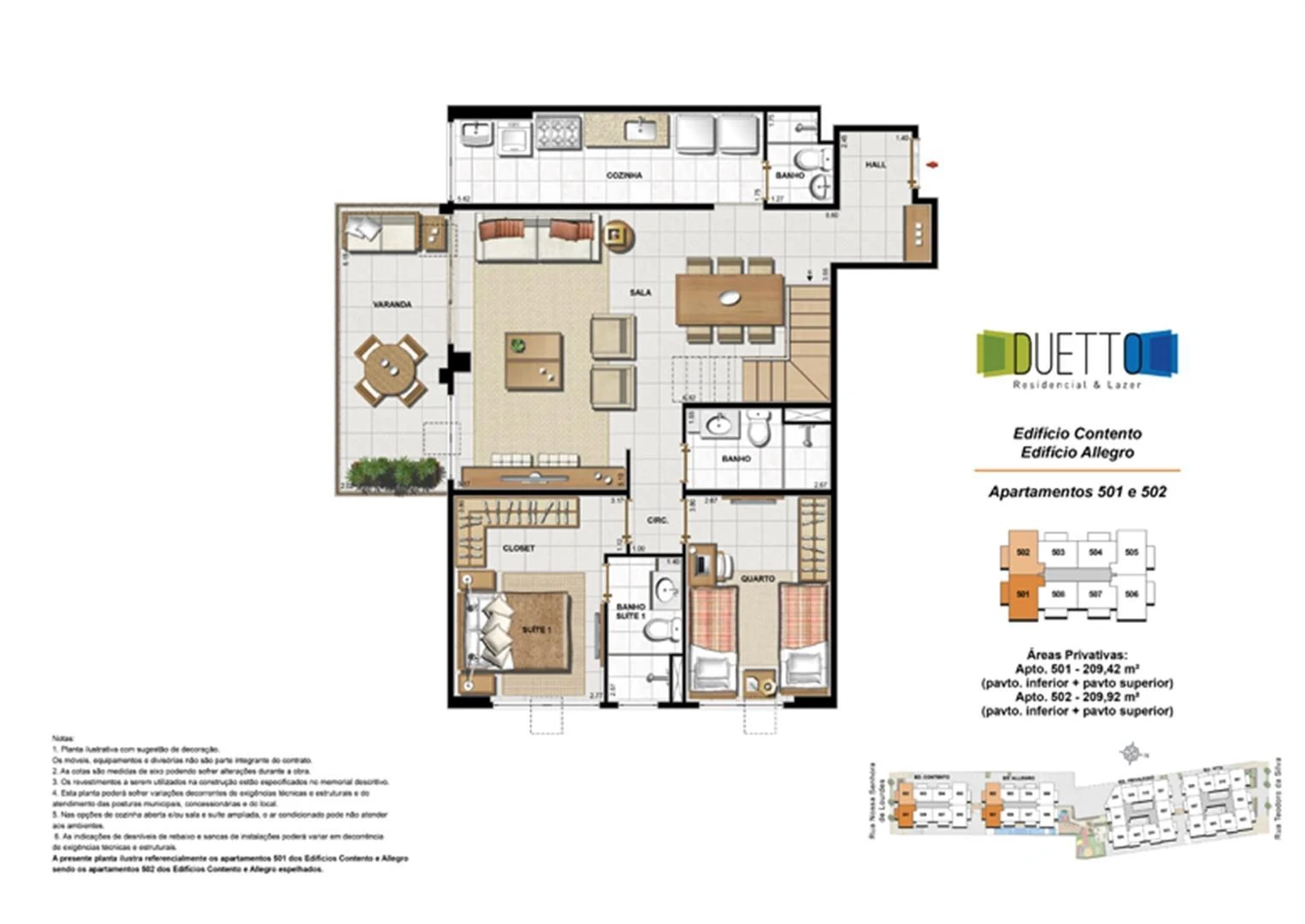 Planta 08 - 3 dorm 209 42m² - cobertura