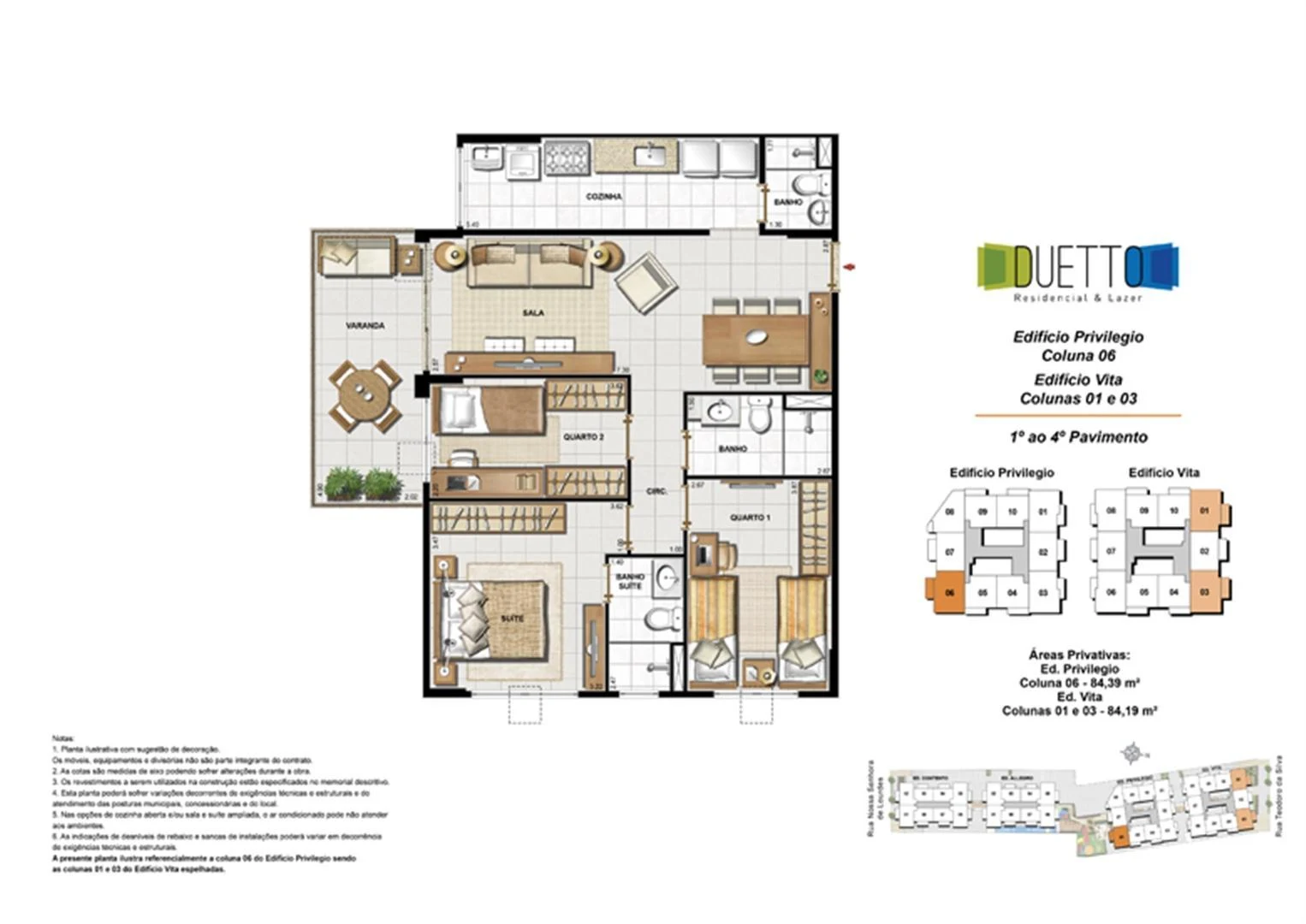 Planta 03 - 3 dorm 84 19m²