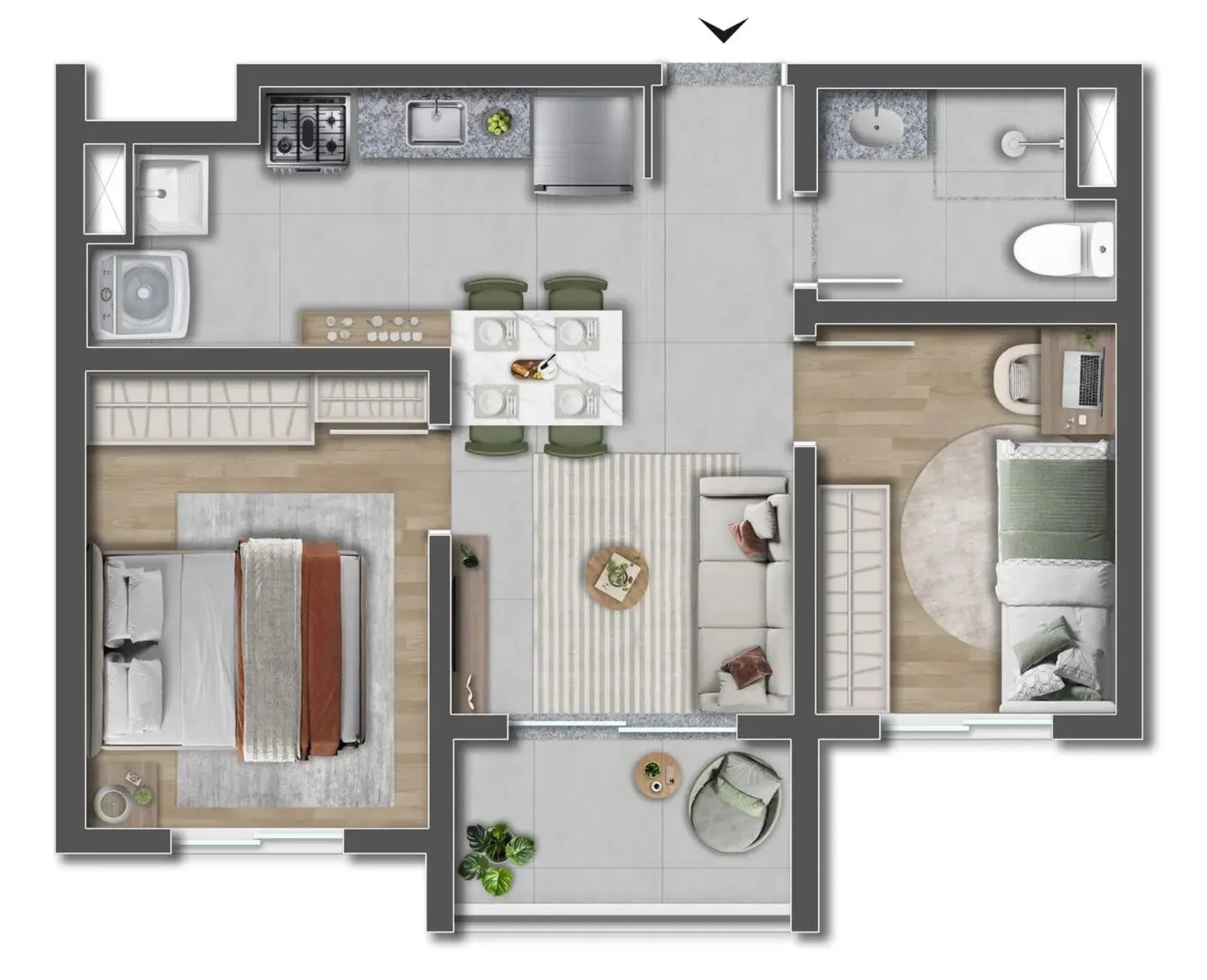 Planta 01 - 2 dorm 40,71m²