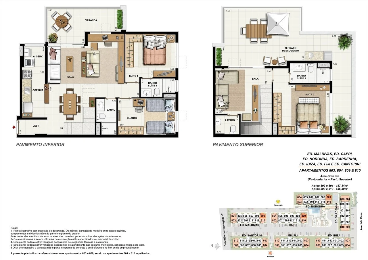 Planta 15 - 3 dorm 155 30m² - cobertura