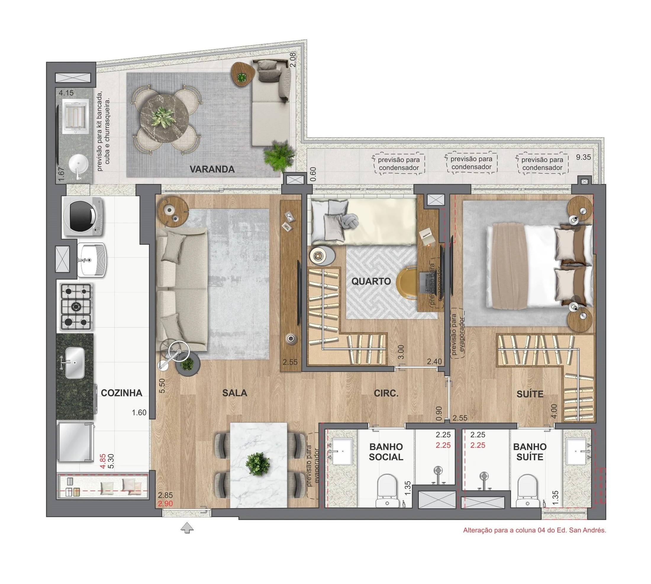 Planta 05 - 2 dorm 70,16m²