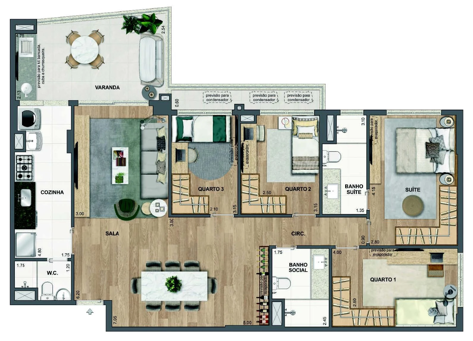 Planta 25 - 4 dorm 117,67m²