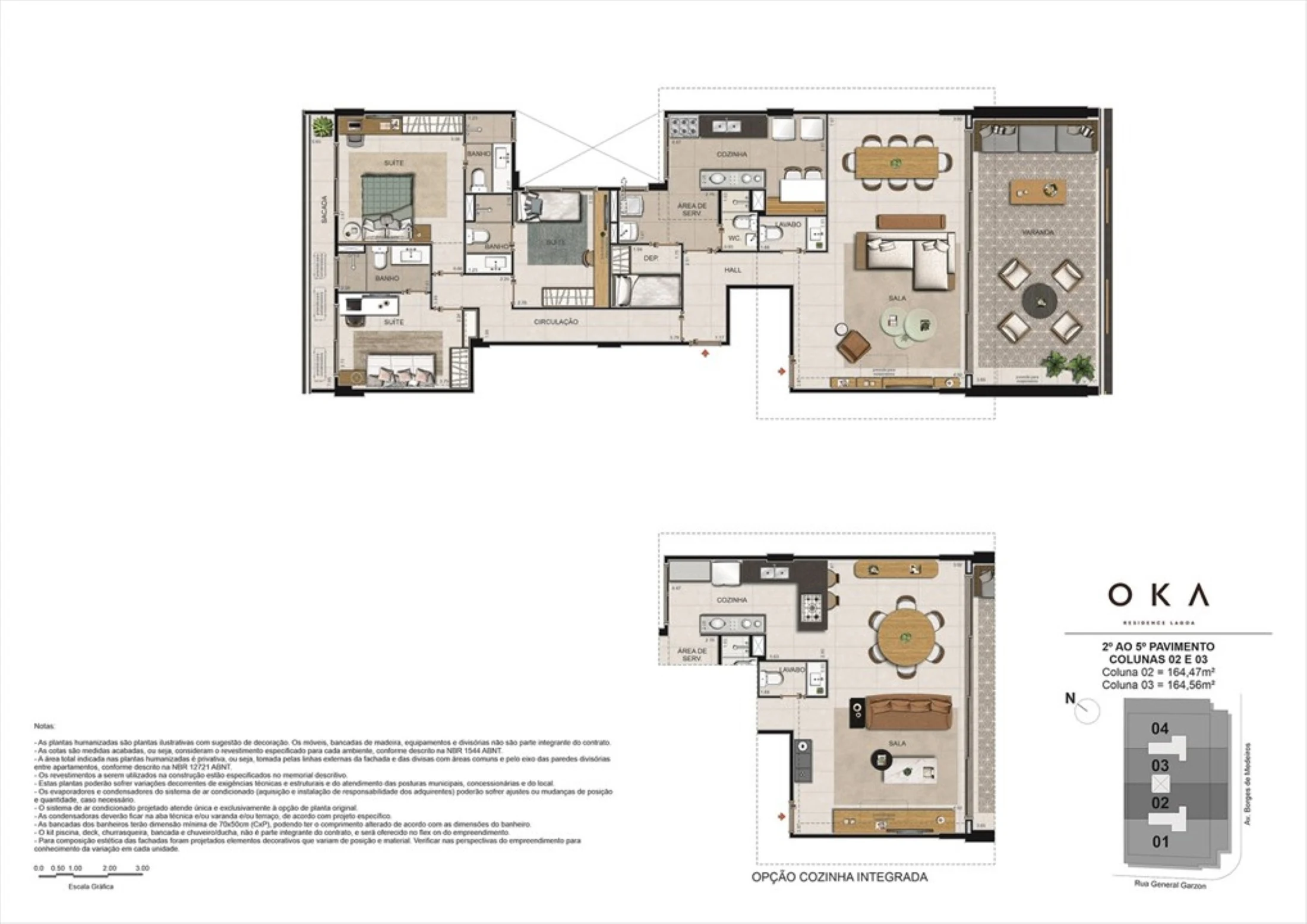 Planta 02 - 3 dorm 164 47m²