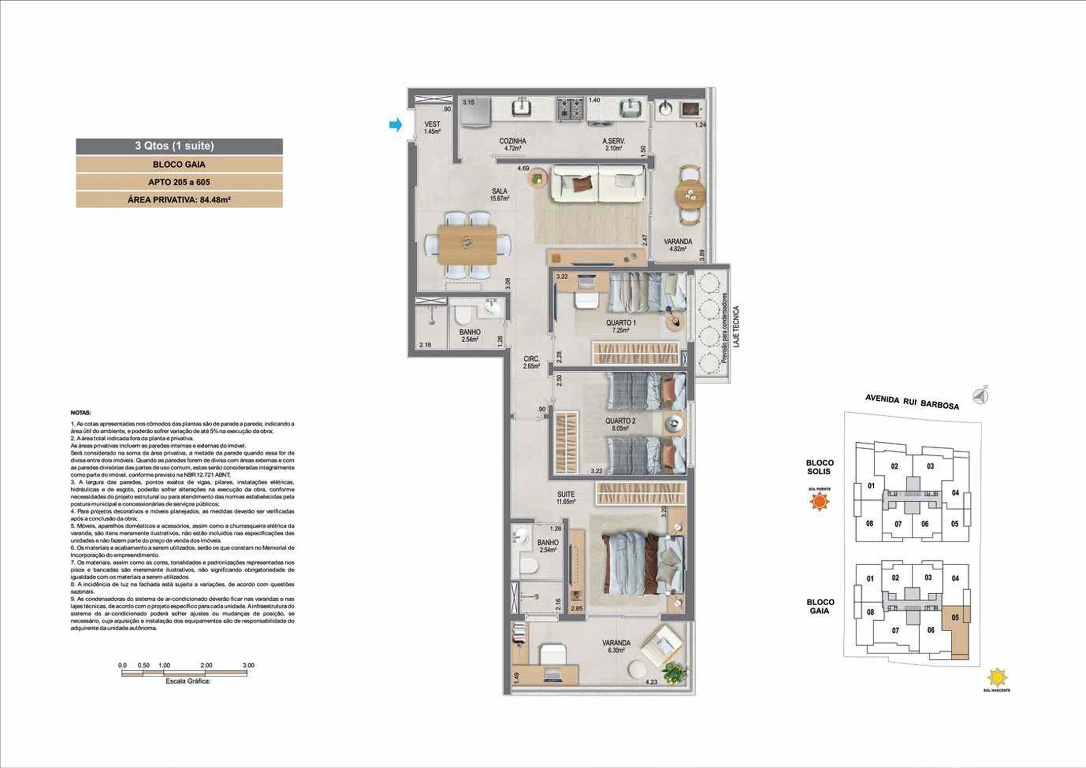 Planta 10 - 3 dorm 84,48m²