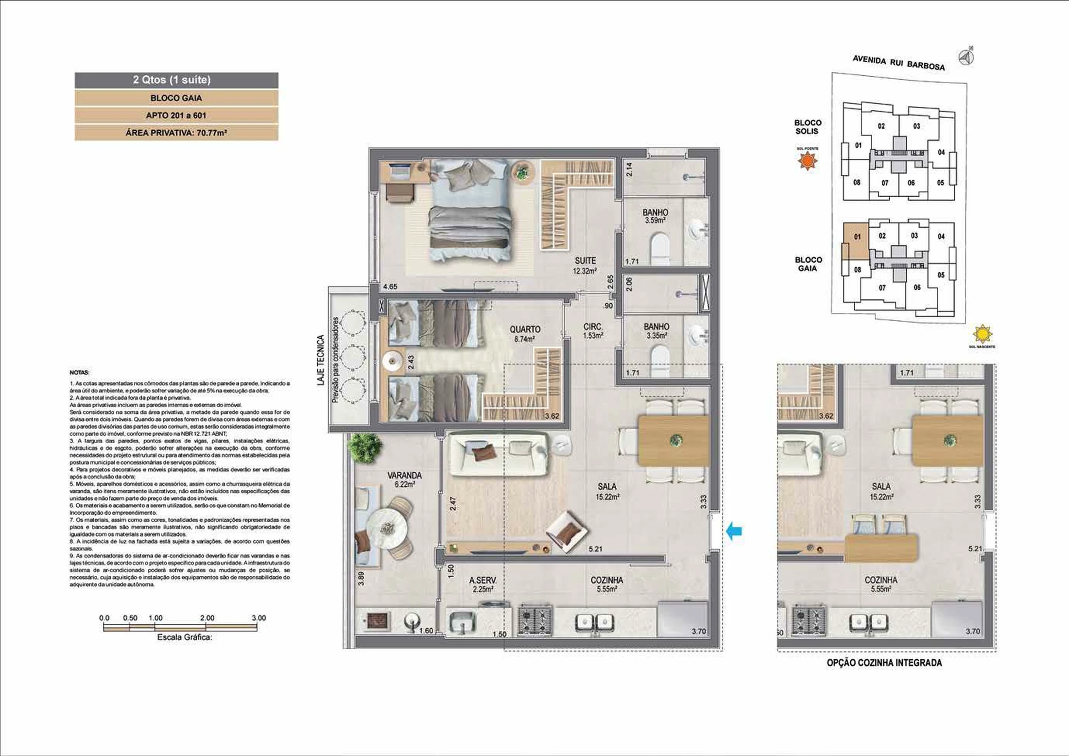 Planta 07 - 2 dorm 70,77m²