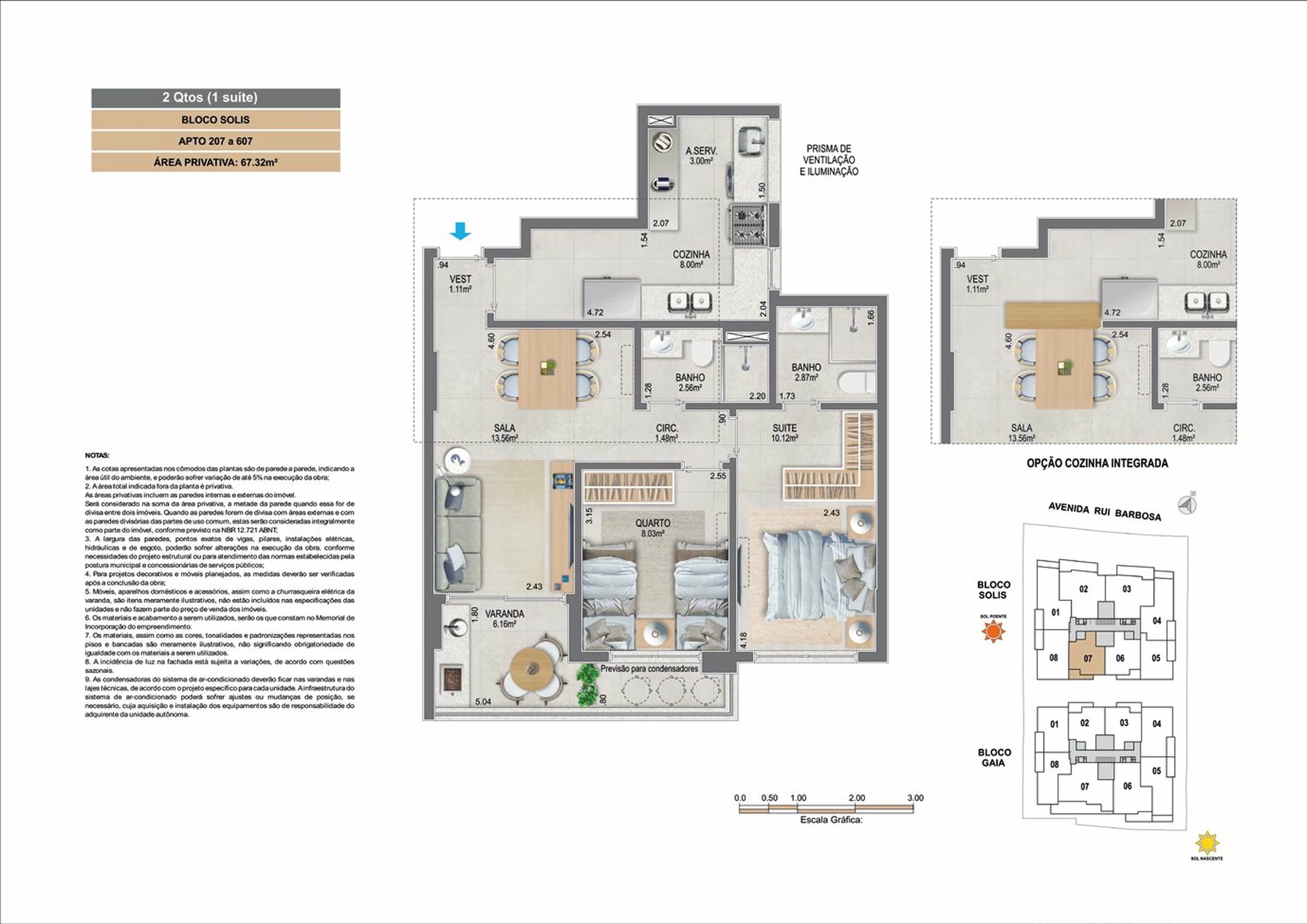 Planta 03 - 2 dorm 67,32m²