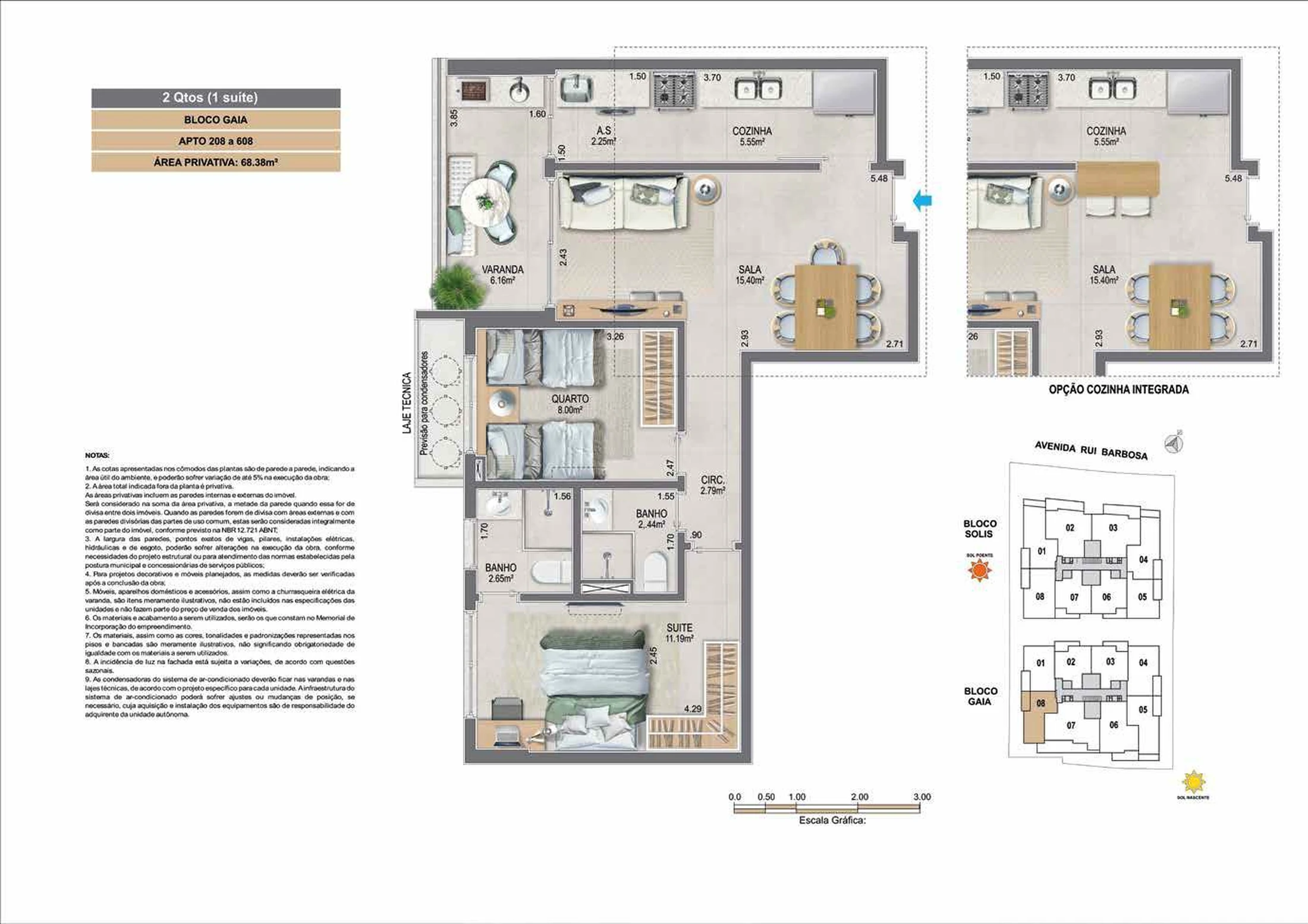 Planta 06 - 2 dorm 68,38m²