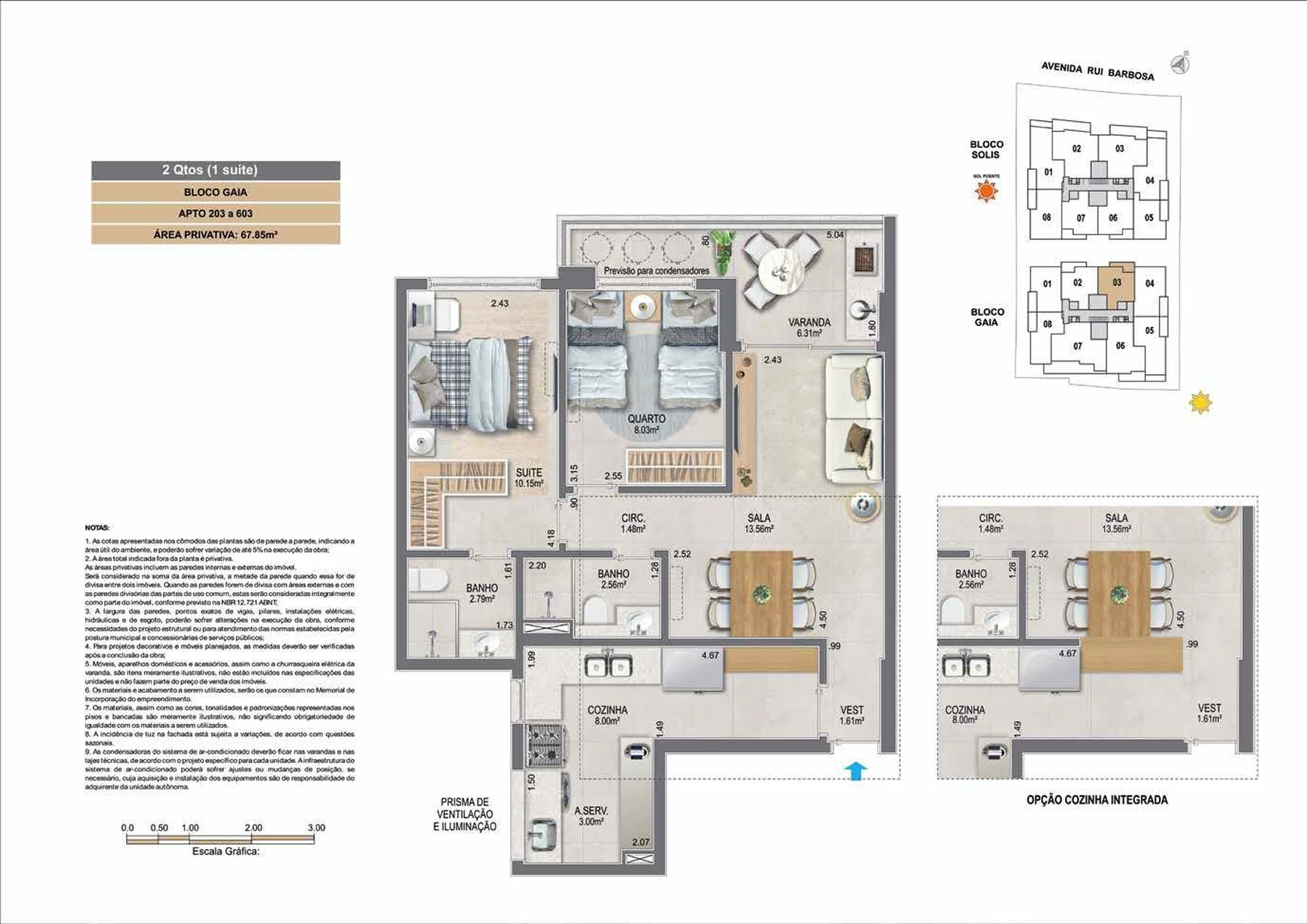 Planta 04 - 2 dorm 67,85m²