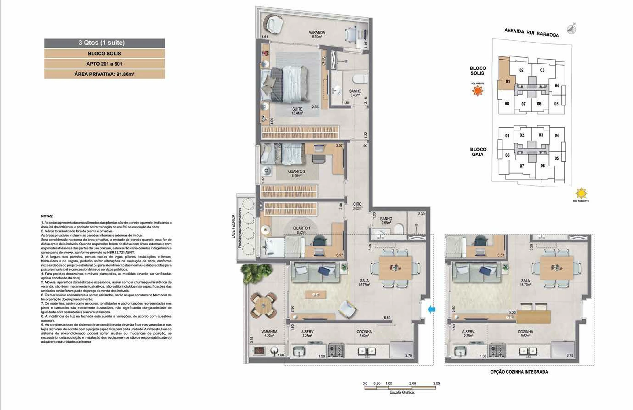 Planta 12 - 3 dorm 91,86m²
