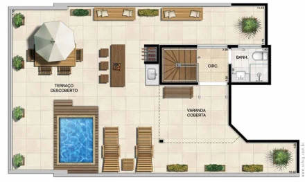 Planta 09 - 2 dorm 167 20m² - cobertura duplex - superior