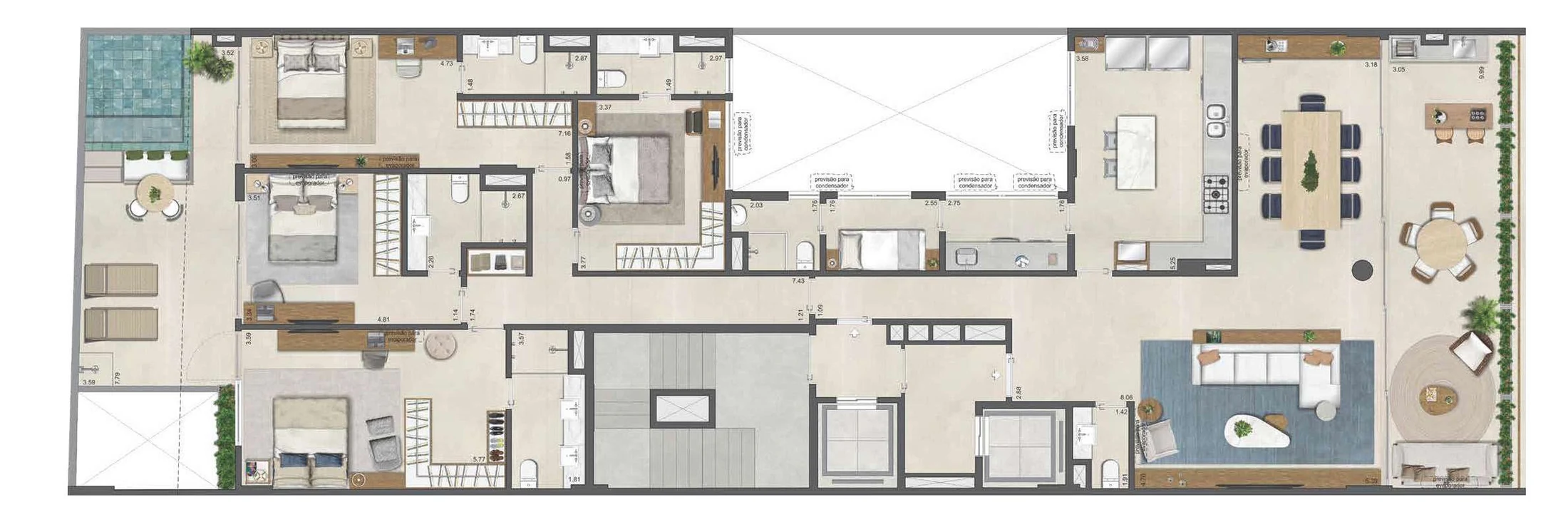 Planta 02 - 4 dorm 270,42m² - garden