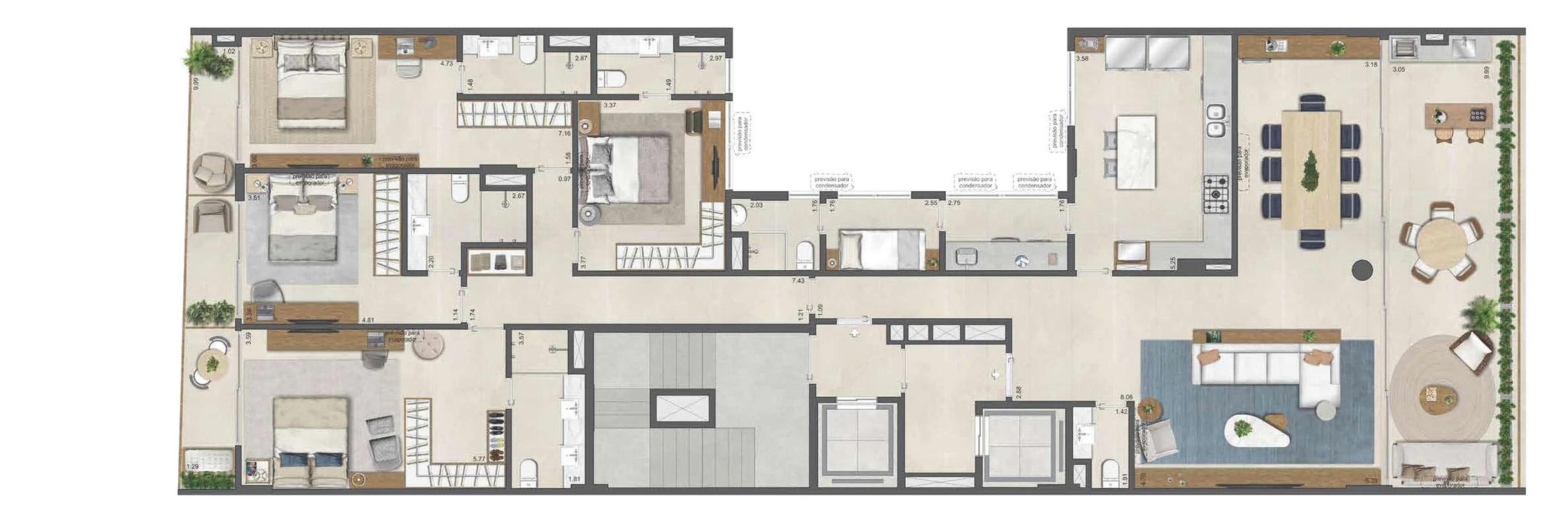 Planta 01 - 4 dorm 227,46m²