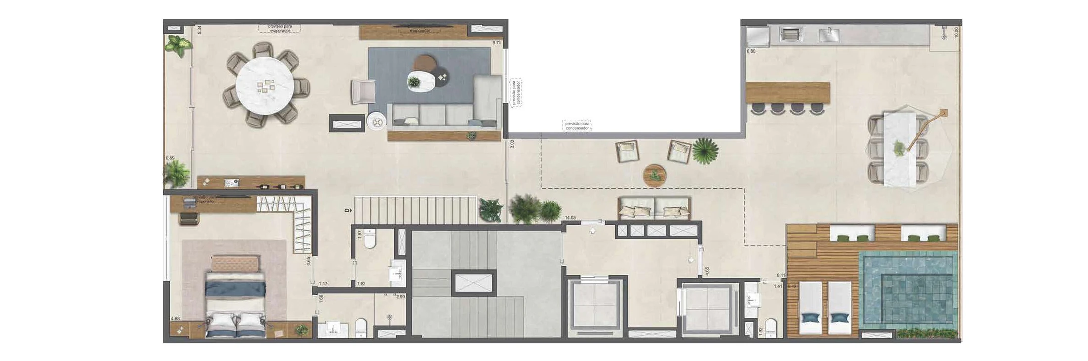 Planta 05 - 5 dorm 415,01m² - cobertura duplex - superior