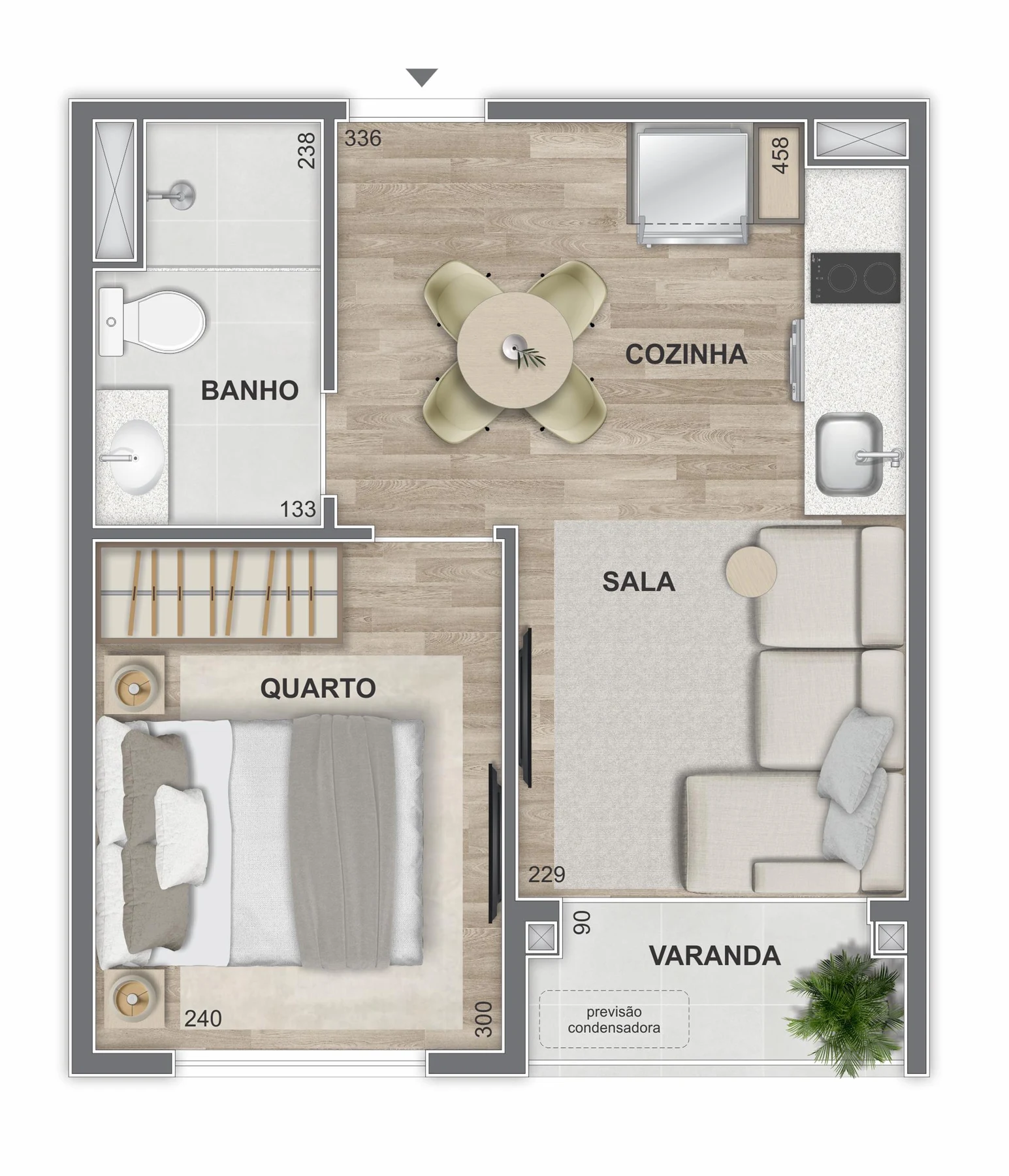 Planta 08 - 1 dorm 29m²