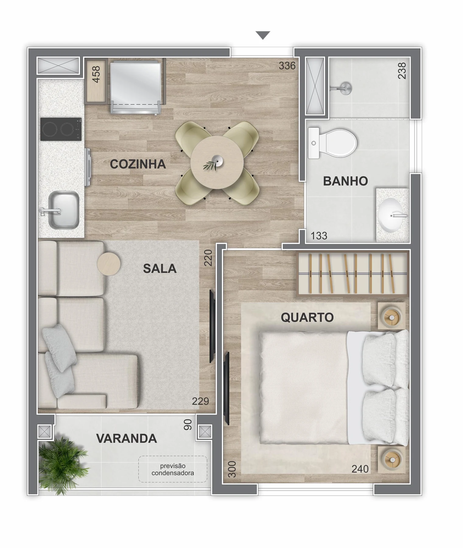 Planta 07 - 1 dorm 29m²