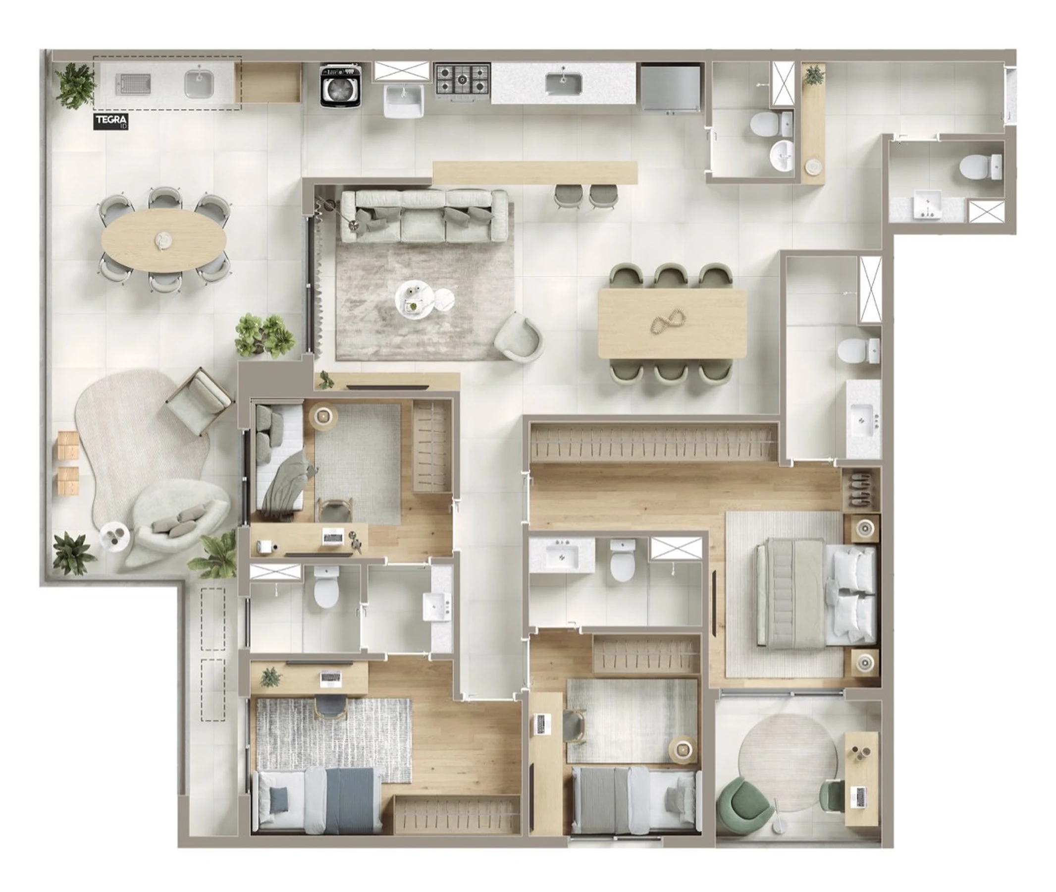 Planta 04 - 4 dorm 147m²