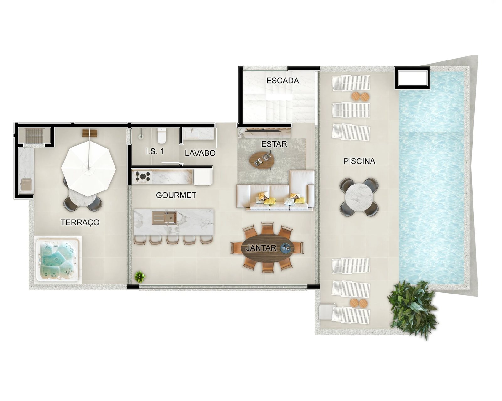 Cobertura Duplex - pavimento superior