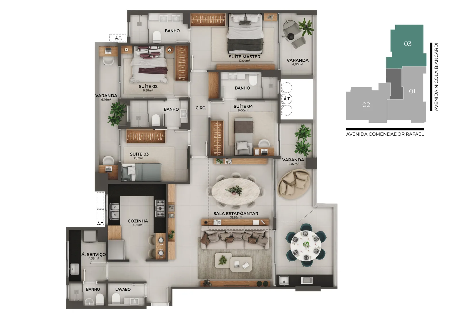 Planta do apartamento · PH08 COL03 OP 02