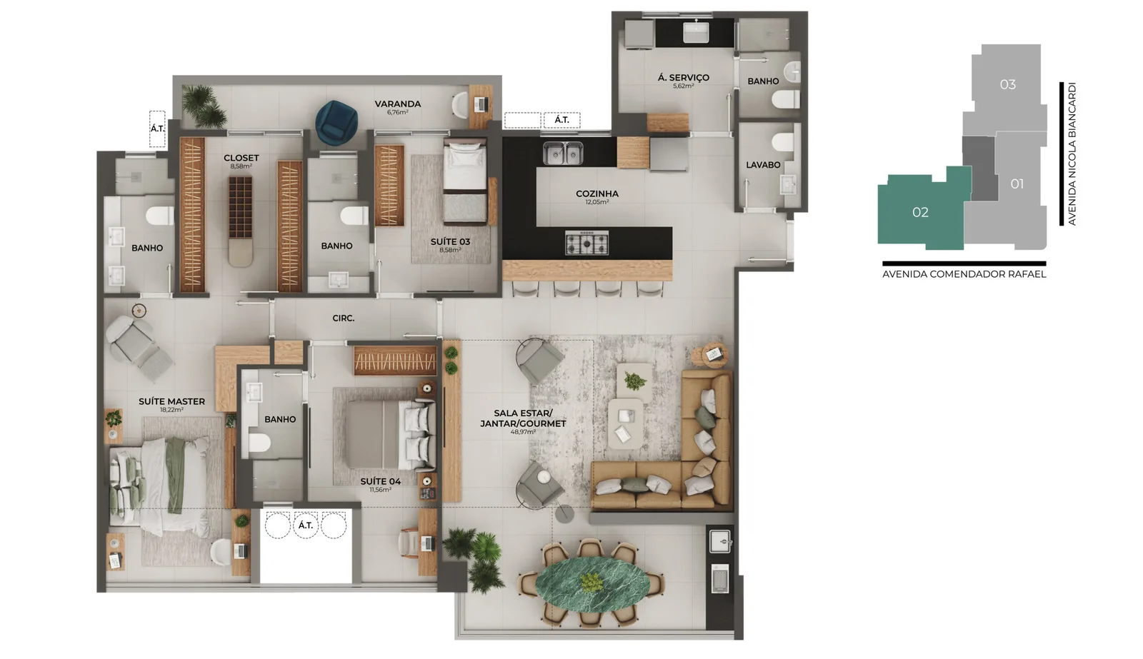 Planta do apartamento · PH06 COL02 OP 02