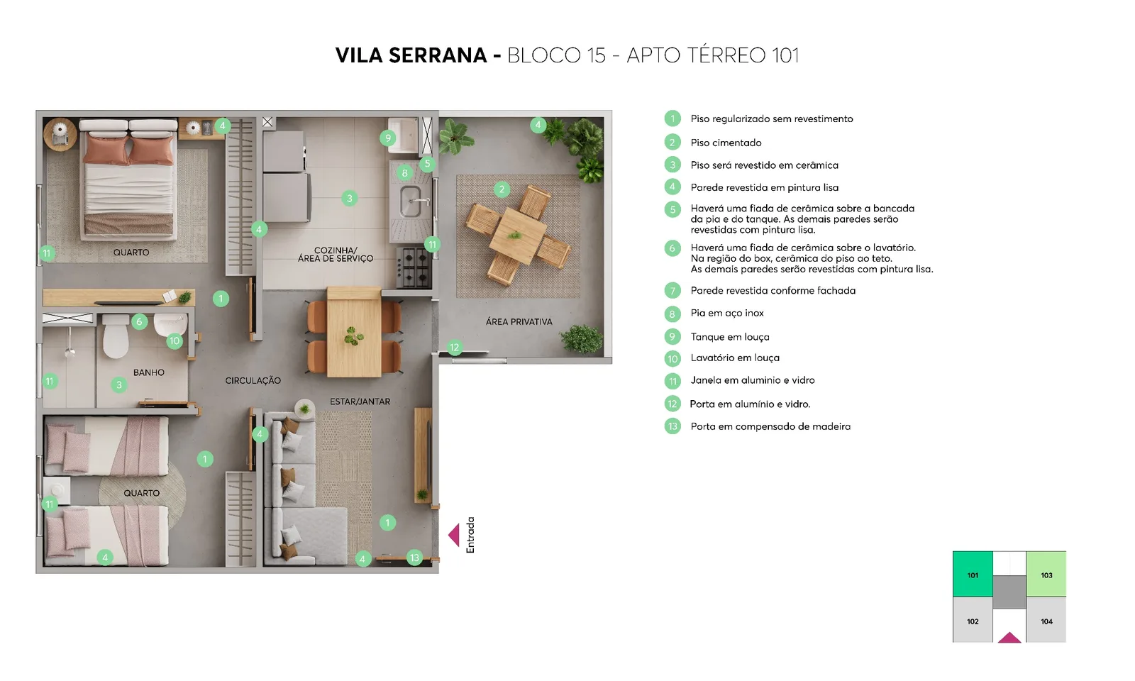 VILA SERRANA PH APTO TÉRREO 101 13.03.2025
