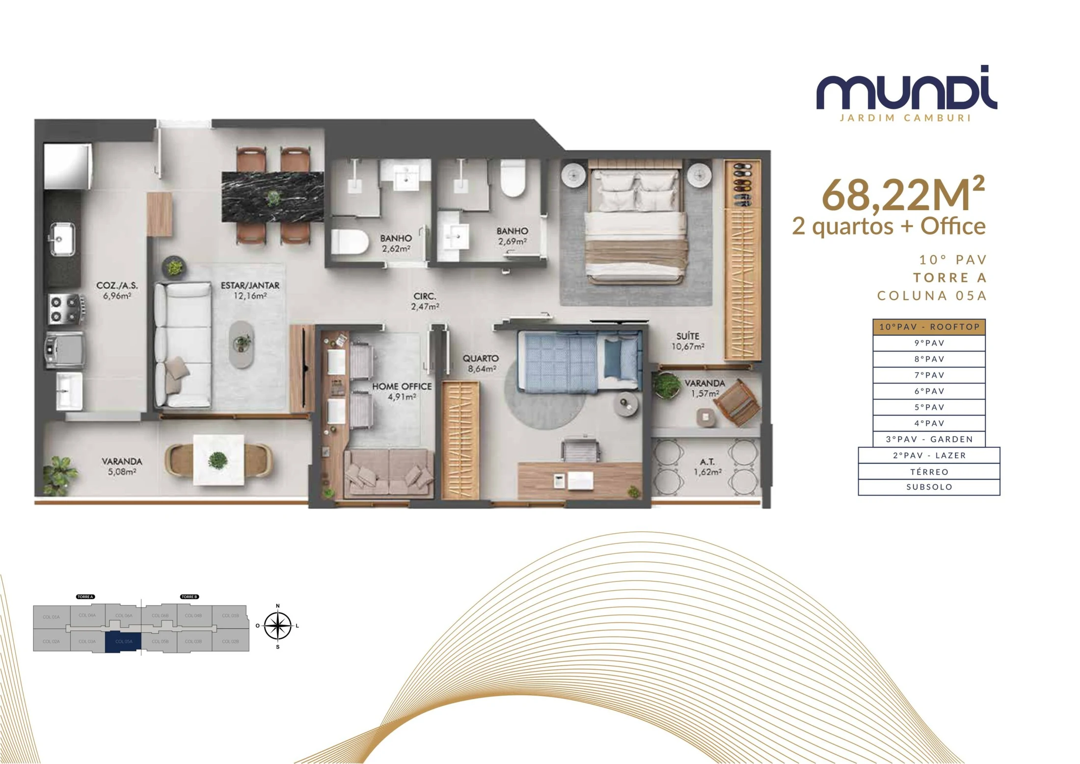 MUNDI Planta Tipo Coluna 5A Rooftop