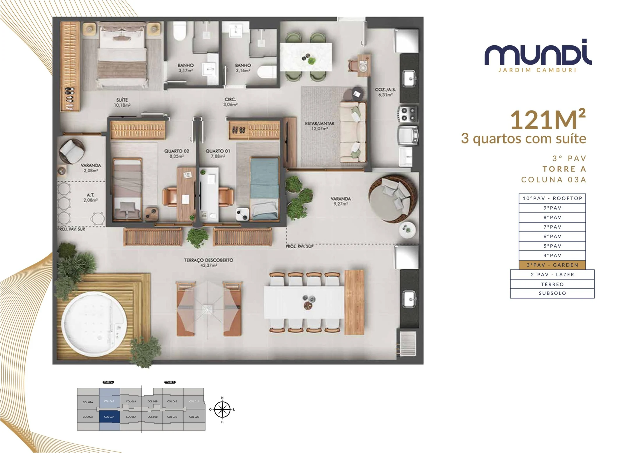 MUNDI Planta Garden Coluna 3A