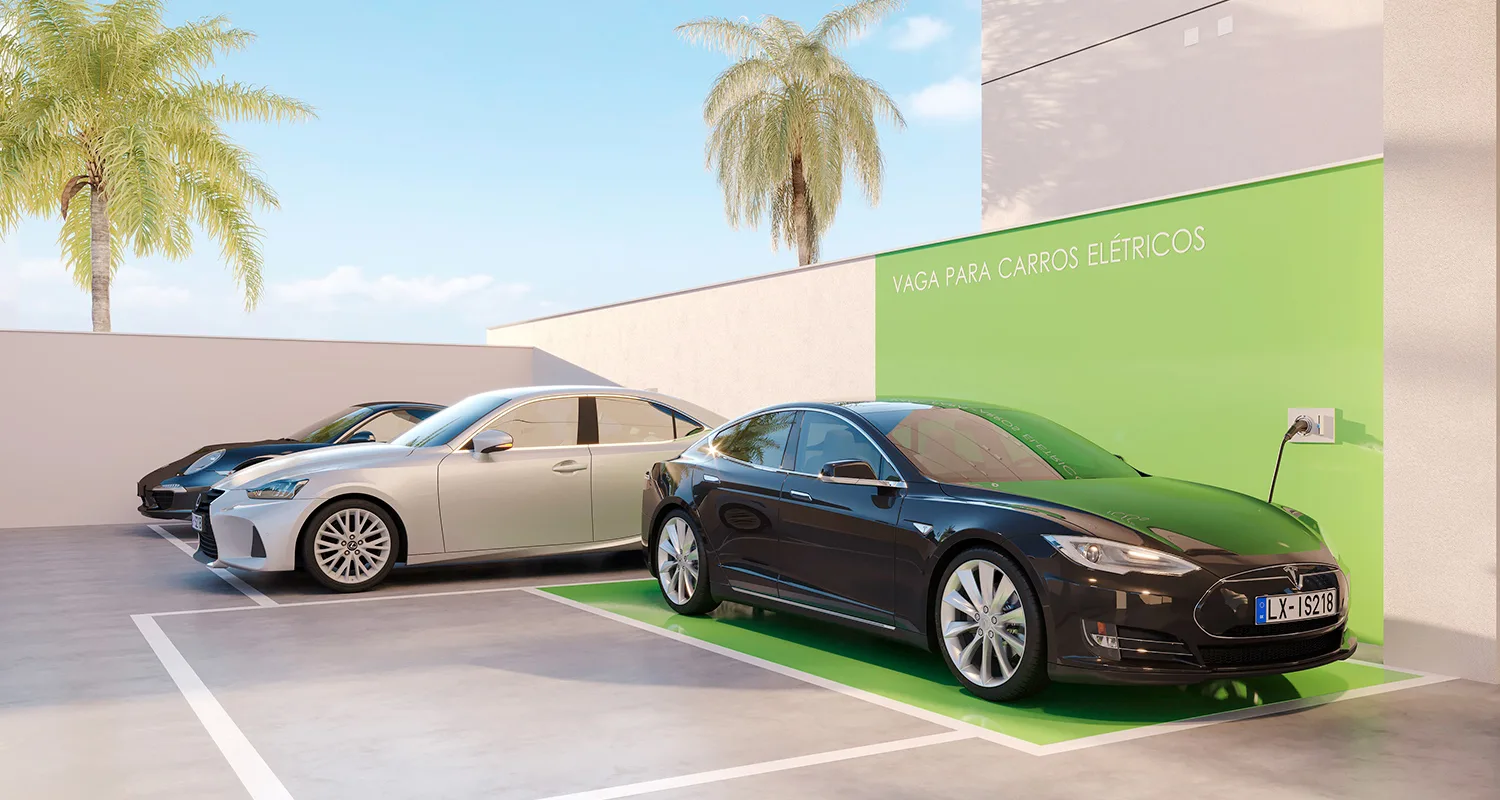 área de carga para veículo elétrico