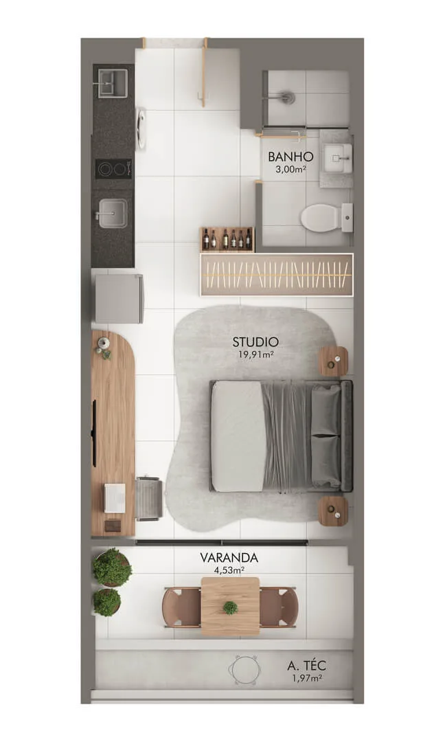 Apartamento Coluna 09 Rebatida