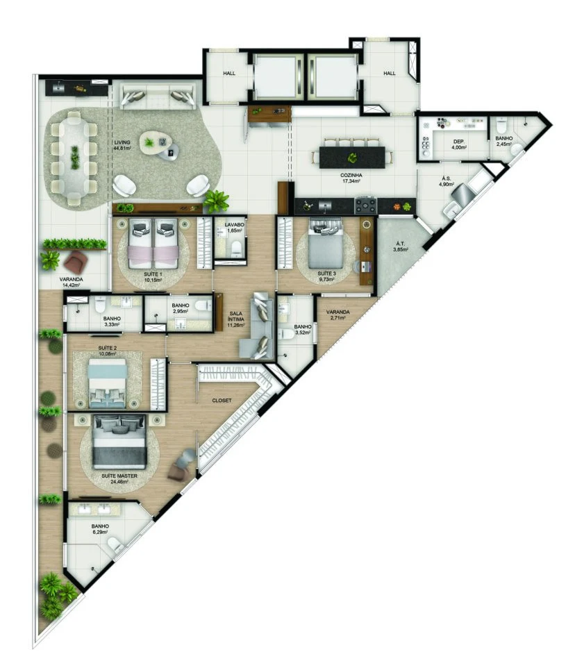 Planta Suá 1 — Ilha Vitória Ocean Front Residences