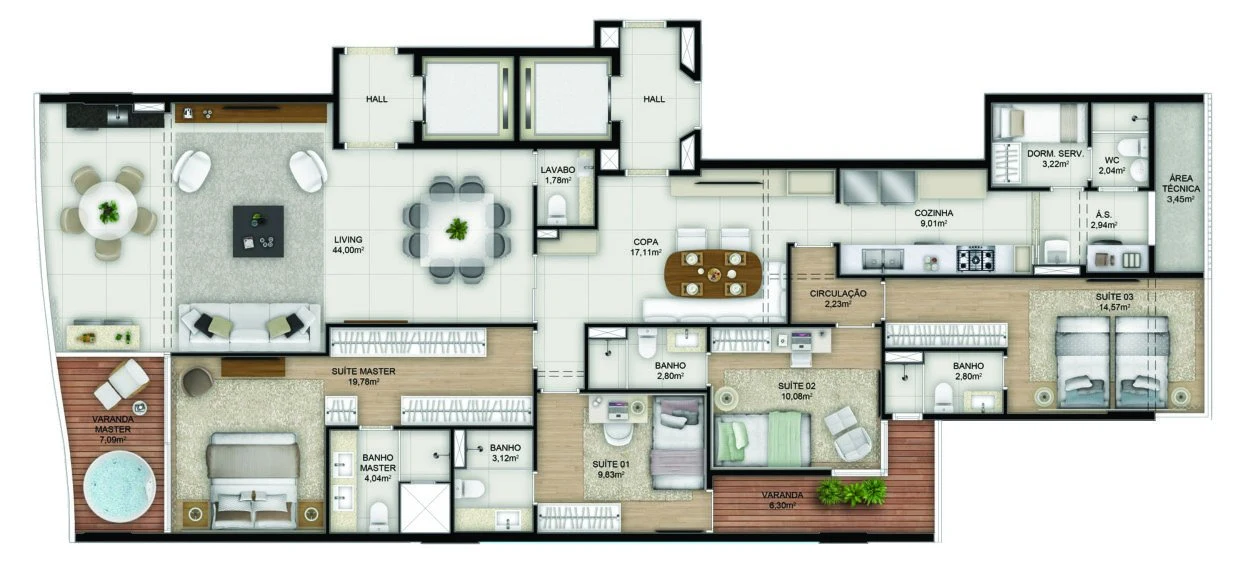 Planta Canto 1 — Ilha Vitória Ocean Front Residences