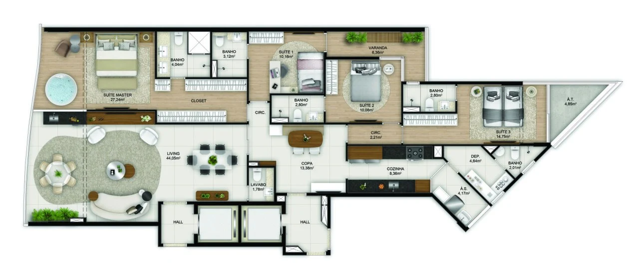 Planta Enseada 1 — Ilha Vitória Ocean Front Residences