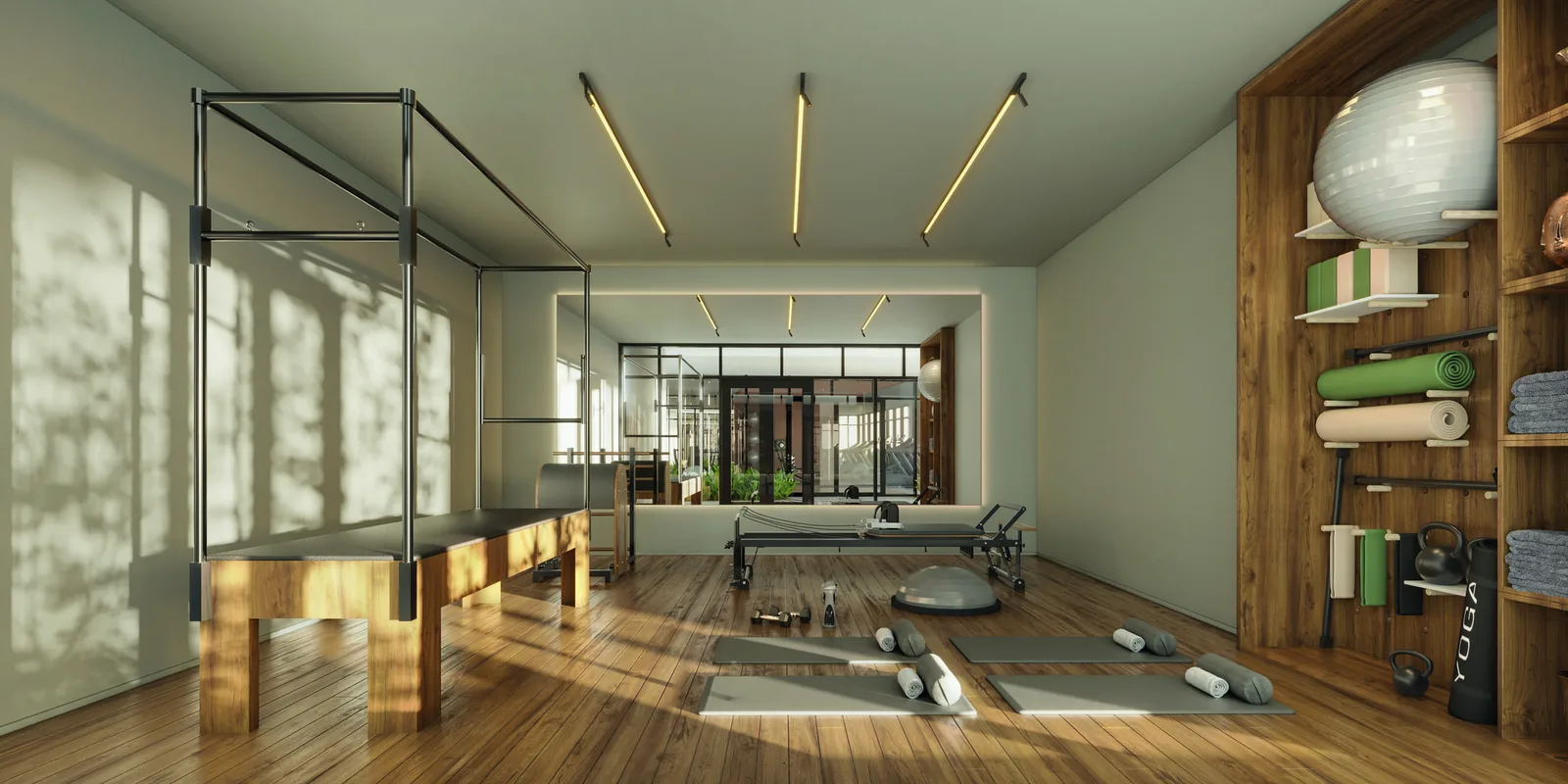 Espaço para pilates e yoga
