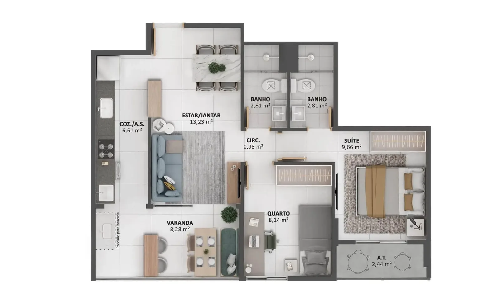 Apartamento tipo 3