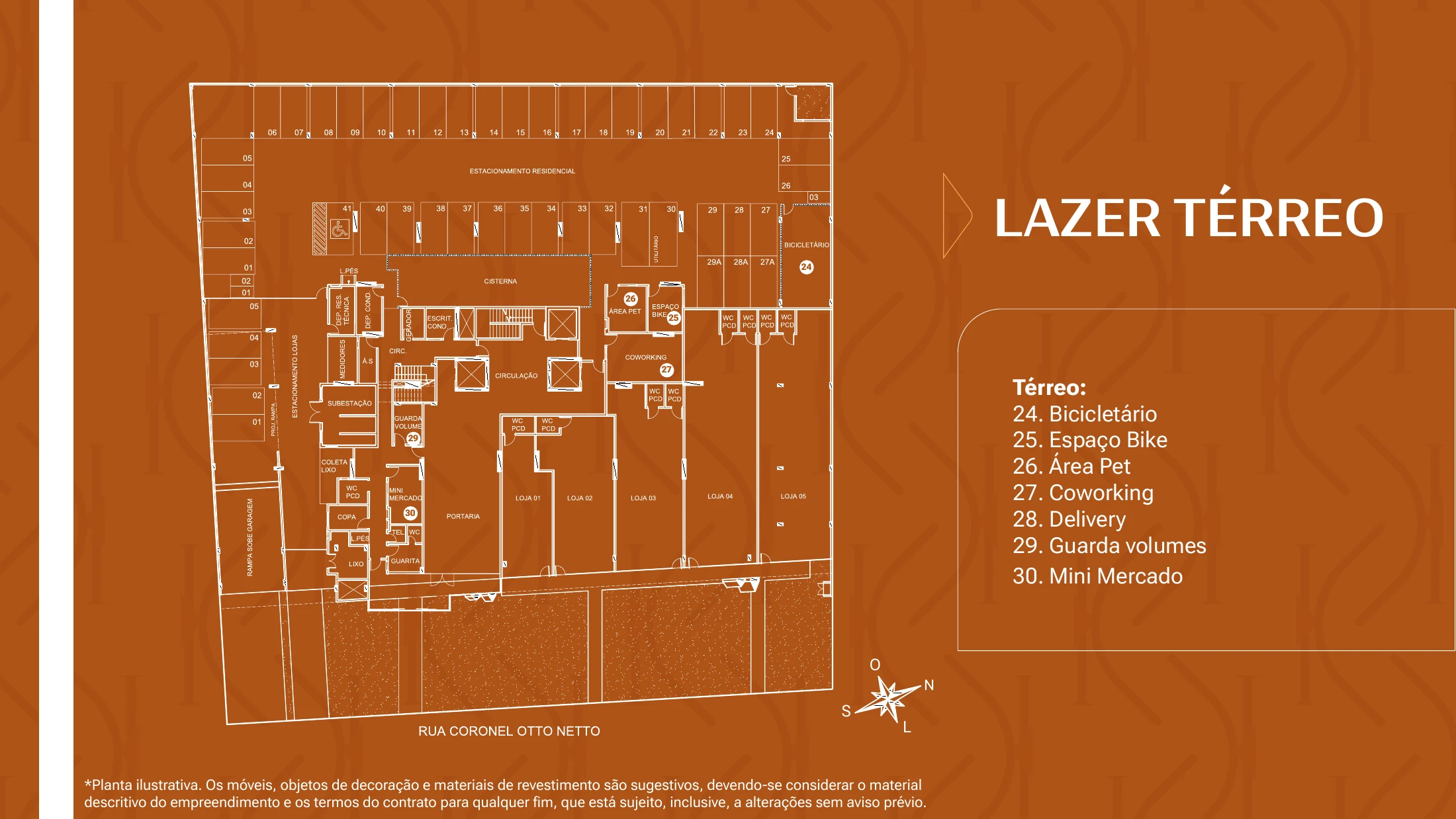 Implantação · lazer no térreo