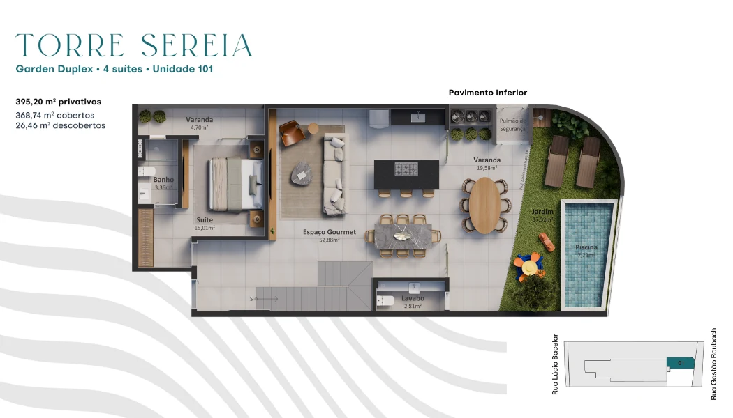Unidade 101 - Pavimento Inferior Garden Duplex