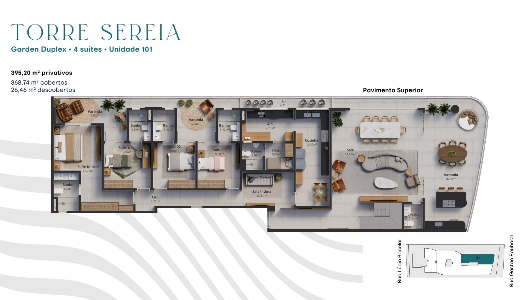 Unidade 101 - Pavimento Superior Garden Duplex